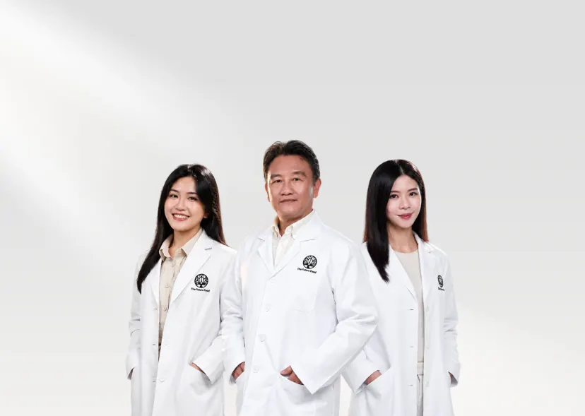 Three professionals: pharmacist Yu Kaixin, TCM practitioner Dr Yang Qingxian and dietitian Deng Ziyi